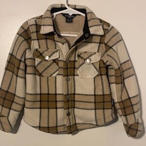 Eddie Bauer Kids Plaid Button Down Shirt in Brown and Cream